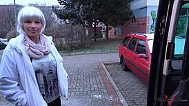 Milf Busty Whore Picked Up on Street Gets Cum-Covered in Van