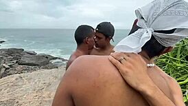 I, uh, got into wild orgy at beach with big cocks everywhere, man!