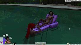 Futanari shemales have sex and fun in Sims 4