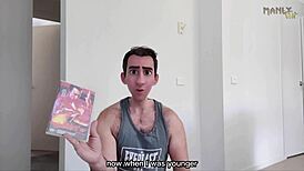 step gay dad kickboxer gets turned on by fat juicy cock