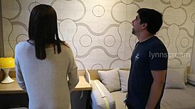 He fixed the AC while husband was out, then fucked me hard on my shaved pussy