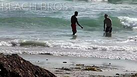 Interracial muscular ebony group enjoys favorite activities together.