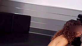 Skinny French girl blows and rides chubby Mexican guy.