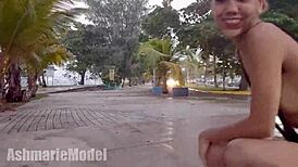 Hairy micro bikini try-on turns into public flashing fun 😏