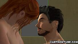 This busty 3D secretary is sucking and fucking at the office