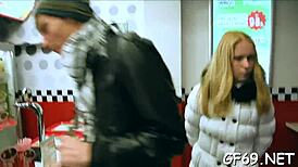 two hunks are really ravishing that petite beauty with sloppy blowjobs