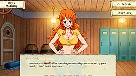 Nami strips her outfit in the game