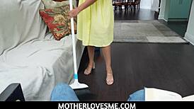 Naughty blonde Latina milf Vivianne DeSilva rides stepson’s big cock