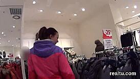 European shop girl gets her ass fucking needs met