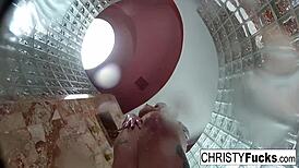 shower bts fun with christy dahlia and ivan in lesbian sex