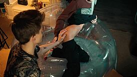 i watch two sweet guys share blowjobs on the chair