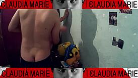 I licked her fat pussy while fucking her against the closet, dominating the curvy babe.