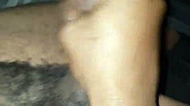 downlow diva jacks off submissive man in parking lot