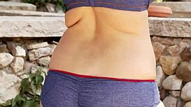 Hey, don't you love watching chesty Jelena Jensen touch herself outdoors?