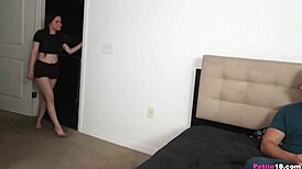 feeling overwhelmed by the passion, tiny girl in braces fucks intensely.