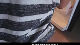 Hot Tiny Blonde Teen Step Sister Bella Rose Fucked in POV by Stepbro