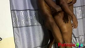 Horny stepbrother fucks big ass in missionary under construction passionately.