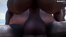 白人熟女在非洲和BBC做3D变态动作出轨