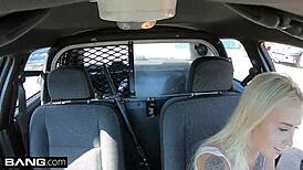 Why not screw the cops? naughty thick white girl bends over for sex in cop car blowjob doggystyle