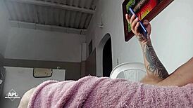 i'm masturbating in the living room when my stepsister shows up in sexy lingerie to fulfill my fantasies