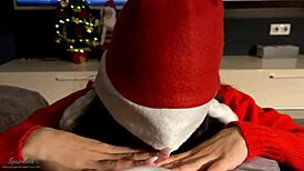 fan wished a wet gift from santa for squirting fun