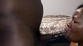 part 1 of sloppy blowjob on ebony cock