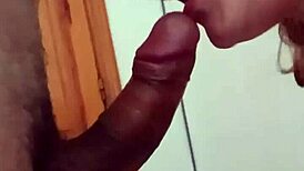 She sucks cock and takes cum in her mouth