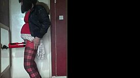 Old Red And Black Masturbation Machine Part 1 Used By Crossdressing Gay Amateur