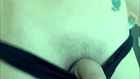 i watch this sexy inked tranny do a hot solo show