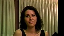 Amateur babe rides Ed Powers’ cock for first retro scene