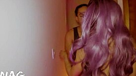 the hallway adventure with petite 18+ cindy in a homemade amateur setting.