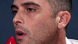 Does the mistress in stockings fuck the slave's ass?