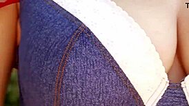 Hey, don't you love watching chesty Jelena Jensen touch herself outdoors?