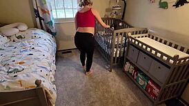 uhh, my pregnant stepmom got stuck under the crib, help!