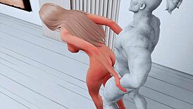 Did the teen fuck the statue hard