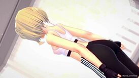 Spider Gwen is sweaty after exercise and wants to rest