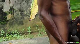 Big black African girl loves outdoor fucking