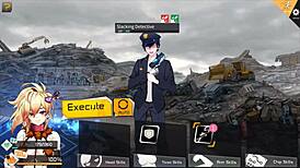 android girl in robolife2 hentai game uses sextoy for anal drill orgasm