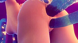 Mona在狂野变态动作场景中支配史莱姆