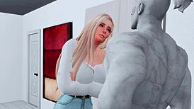 Did the teen fuck the statue hard