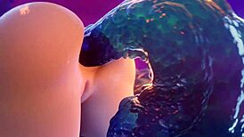 Mona在狂野变态动作场景中支配史莱姆