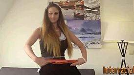 Busty slut riding that huge schlong, damn hot! 🔥