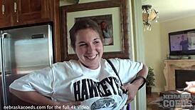 Hot Iowa Girl Getting Naked and Masturbating for First Time on Camera