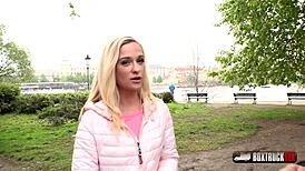 I can’t resist! Playful blonde Crystal Caytlin craves wild public street sex