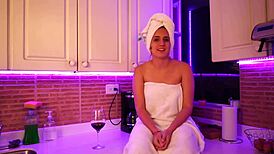 hot babe have an interview and gets horny with doggystyle and blowjob.