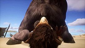 Minotaur Fucks Lion and Cums in Mouth