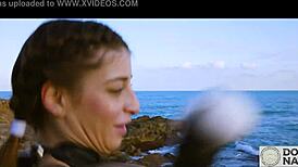 Boxer tied and spanked before rimming dom by sea