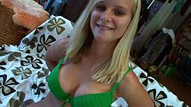 Blonde best friend with natural tits gets fucked by cock in hentai style