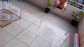 depraved housewife swings without panties under umbrella full video