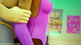 Intriguing lesbian training session in 3D anime style